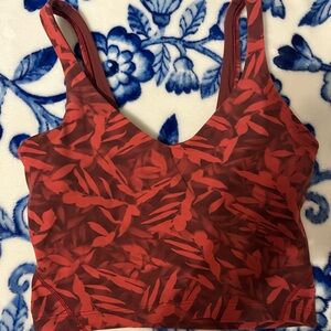 Lululemon align tank size 2 red leaf pattern